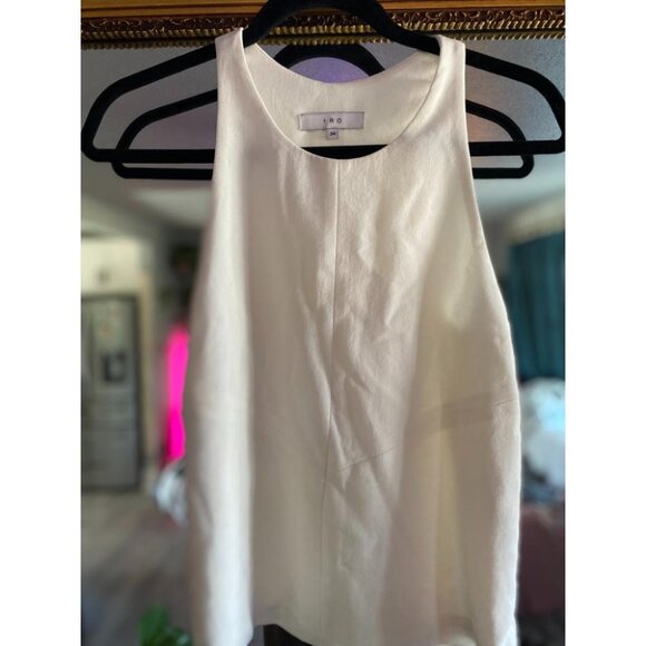 Women's IRO Paris White Sleeveless Top Side Zip Minimalist Chic Blouse - Picture 1 of 4